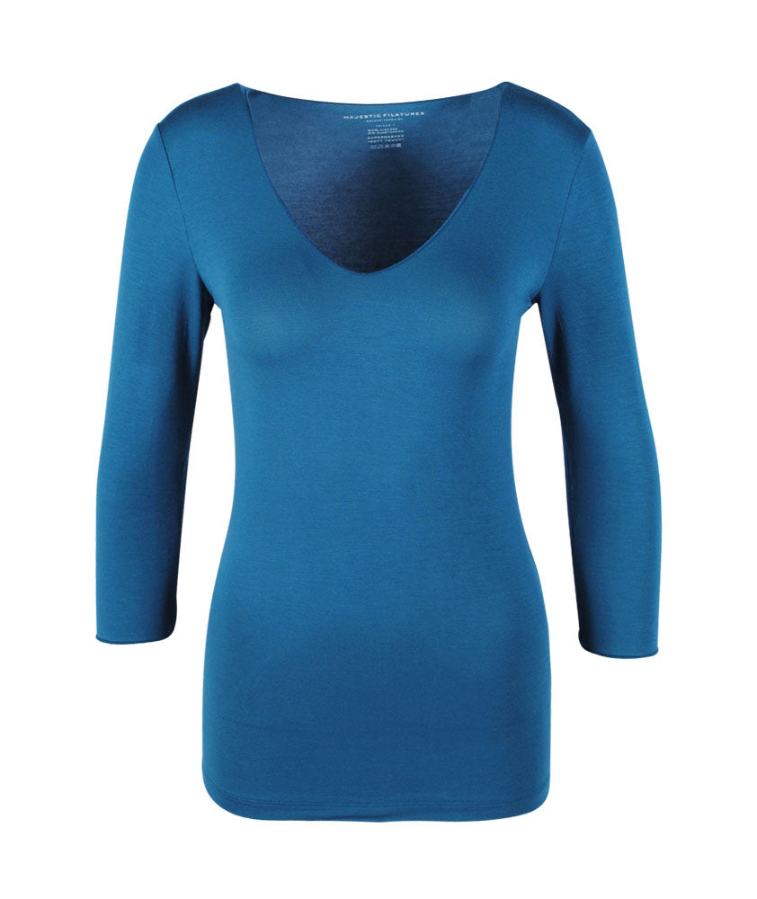 3/4 V-Shirt | petrol