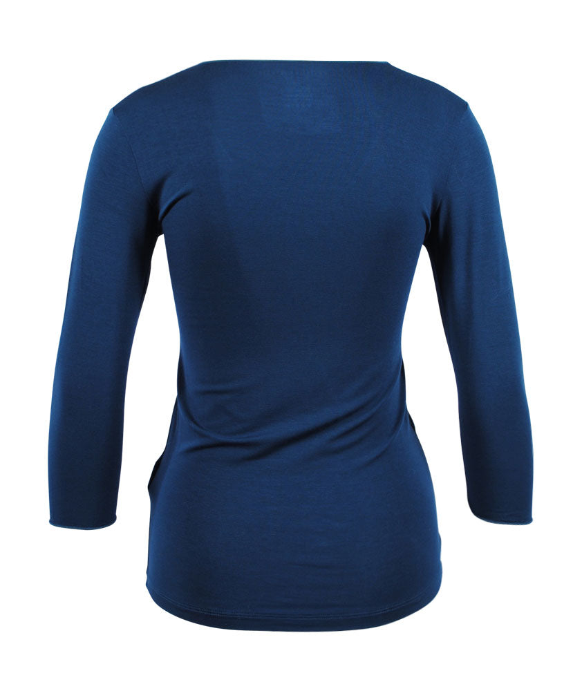 3/4 V-Shirt | blau