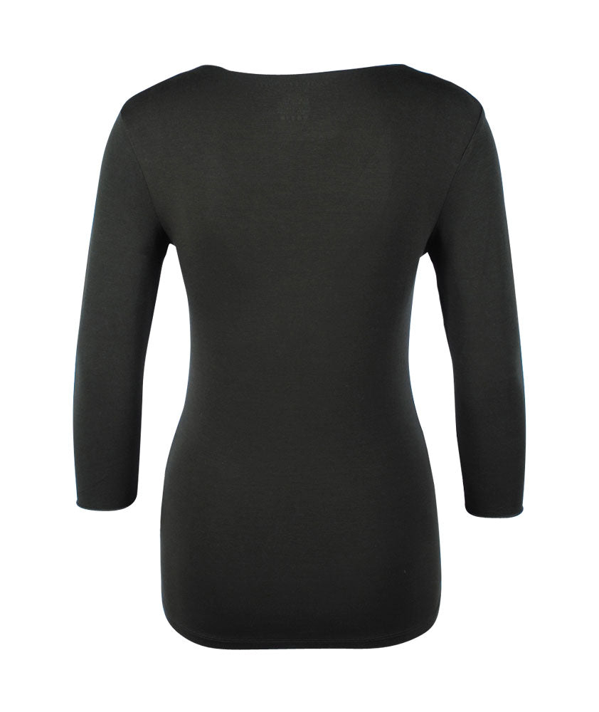 3/4 V-Shirt | braun