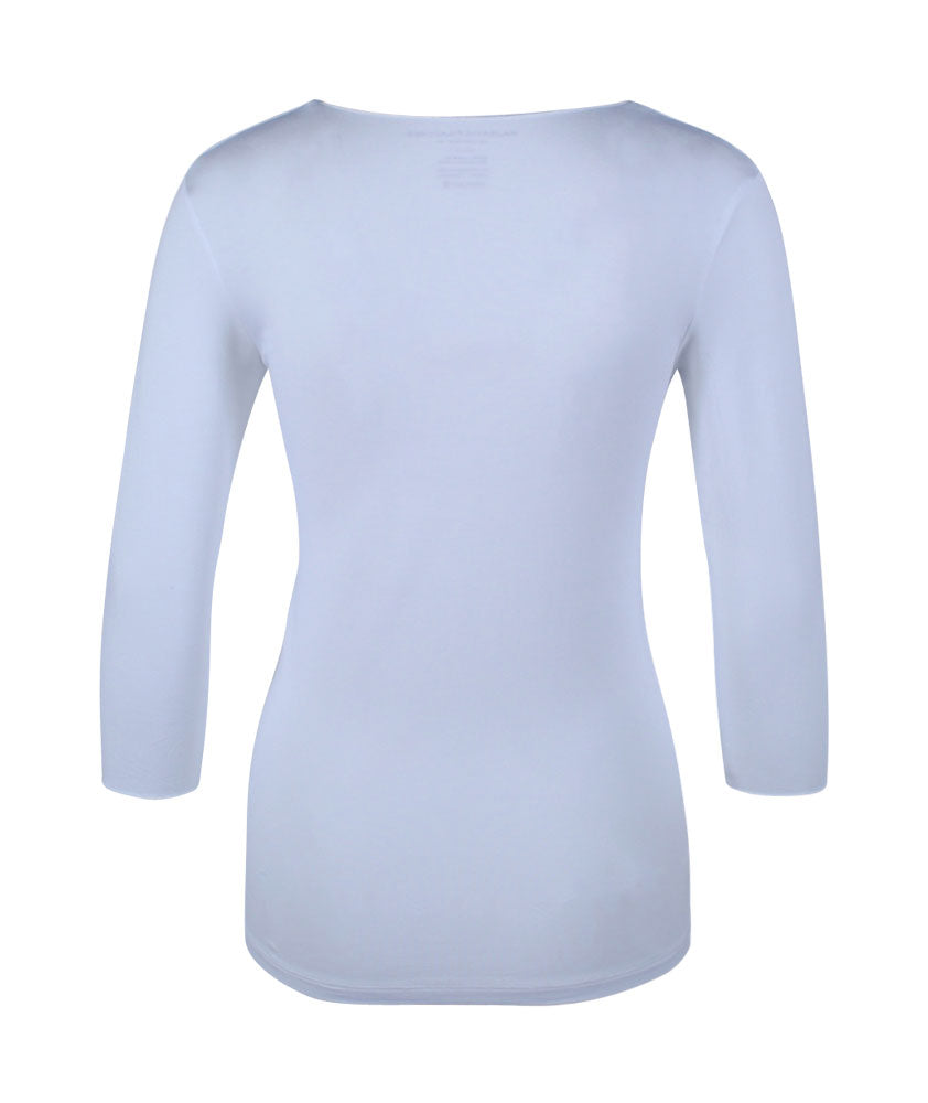3/4 V-Shirt | weiß