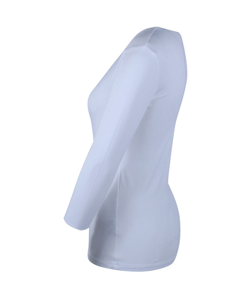 3/4 V-Shirt | weiß
