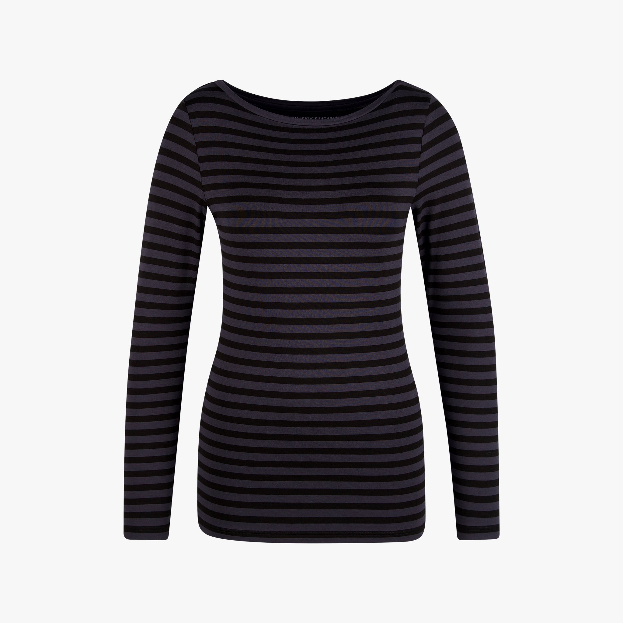Majestic Ringelshirt | grau