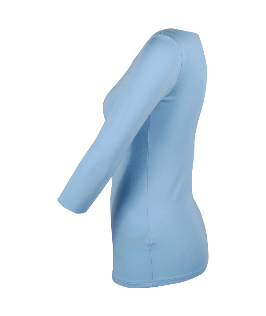 3/4 U-Shirt | hellblau
