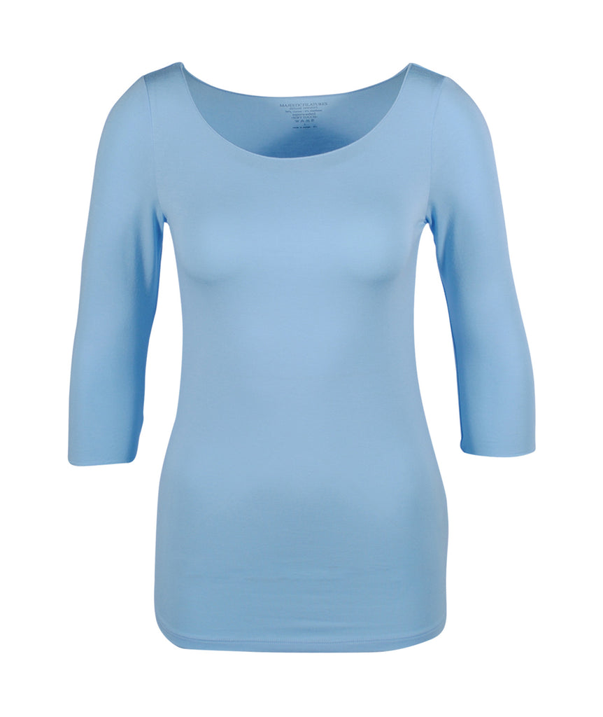 3/4 U-Shirt | hellblau