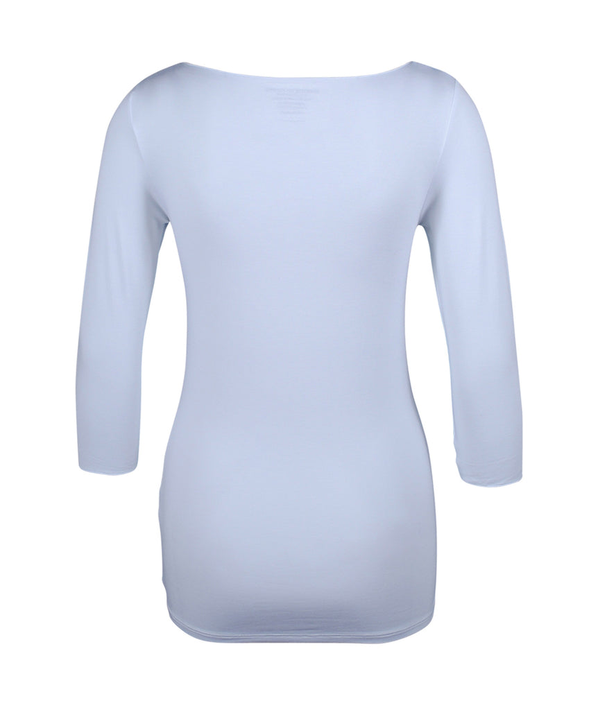 3/4 U-Shirt | weiß