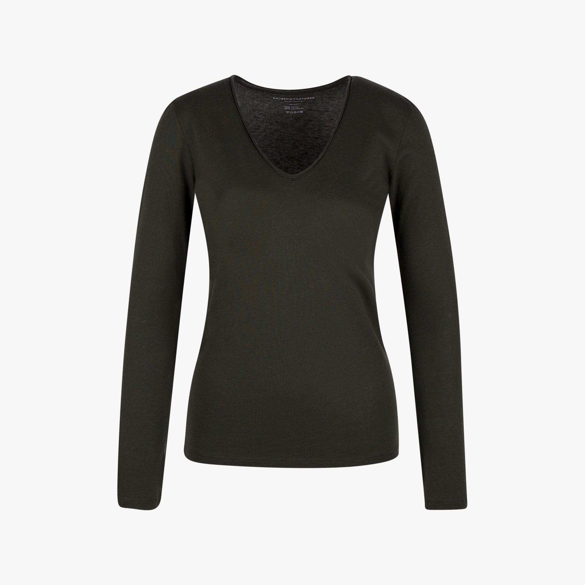 Majestic Filatures V-Shirt | dunkelgrün