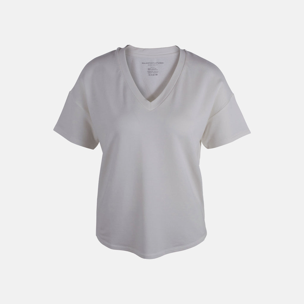 Majestic V-Shirt French Touch | weiß