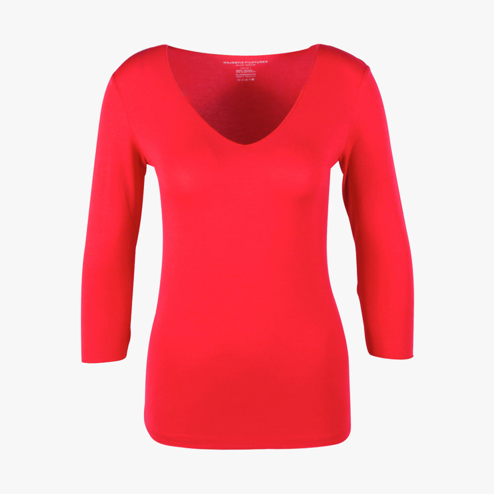 3/4 V-Shirt | rot
