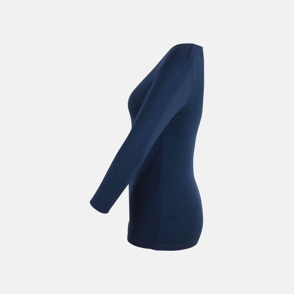 Shirt V-Ausschnitt | indigo