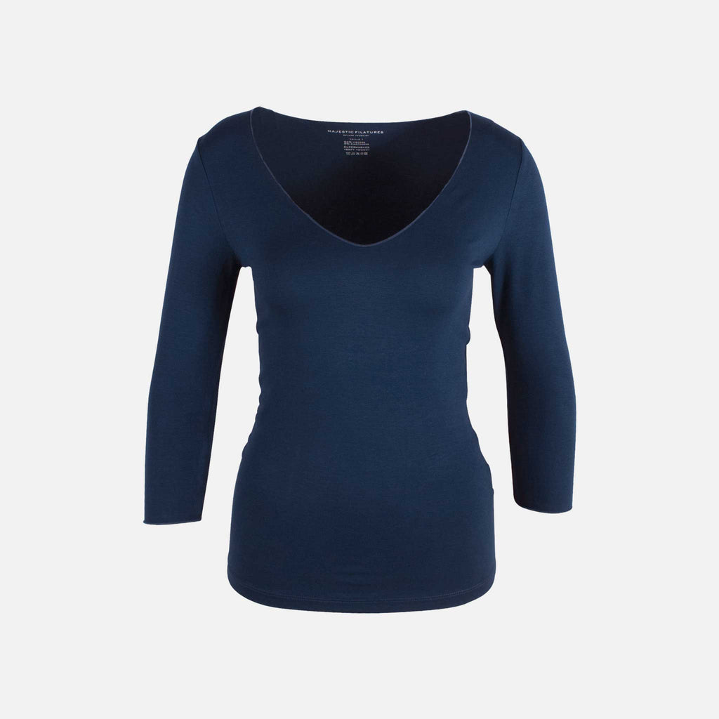 Shirt V-Ausschnitt | indigo