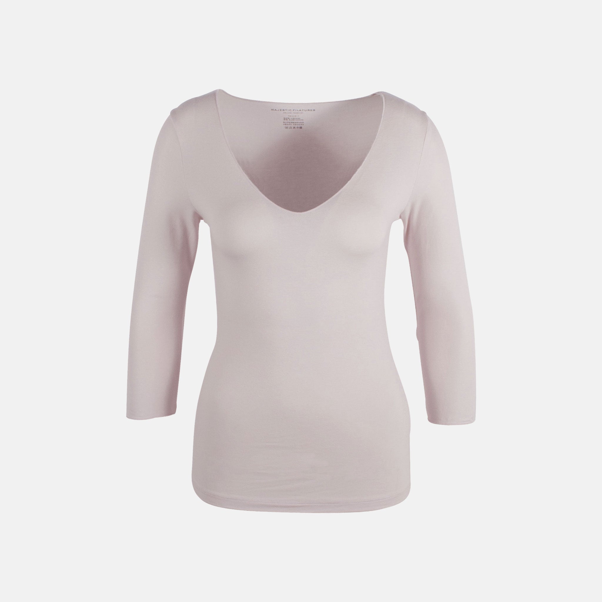 Shirt V-Ausschnitt | puder