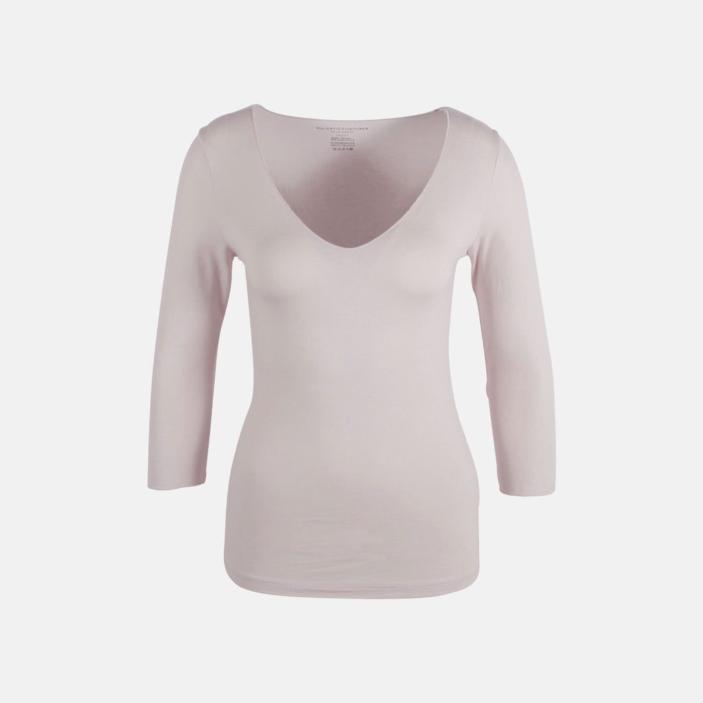 Shirt V-Ausschnitt | puder