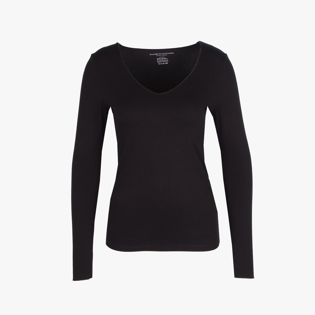 Majestic V-Shirt | schwarz