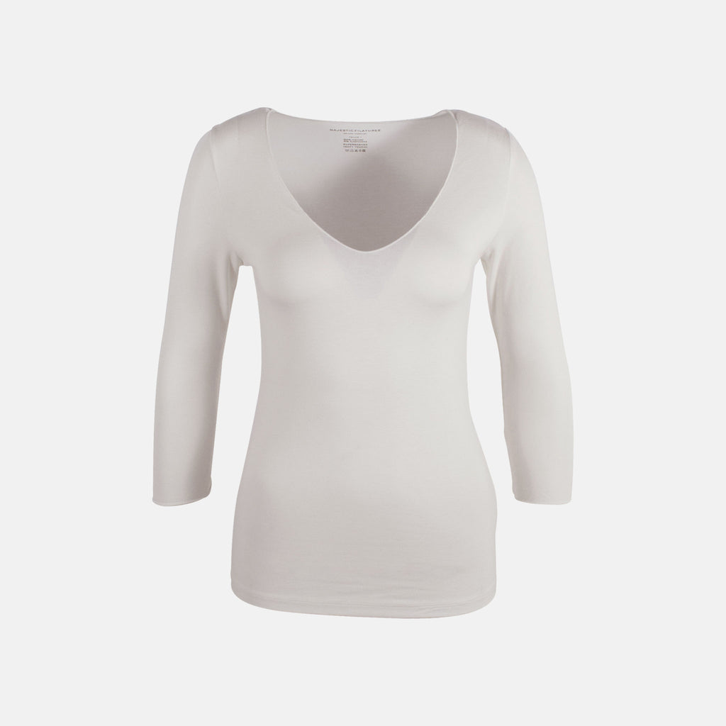 Shirt V-Ausschnitt | weiß