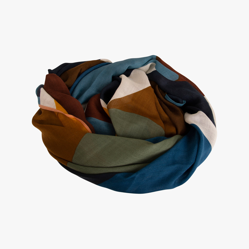 Wollschal M-Ruban | blaugrau