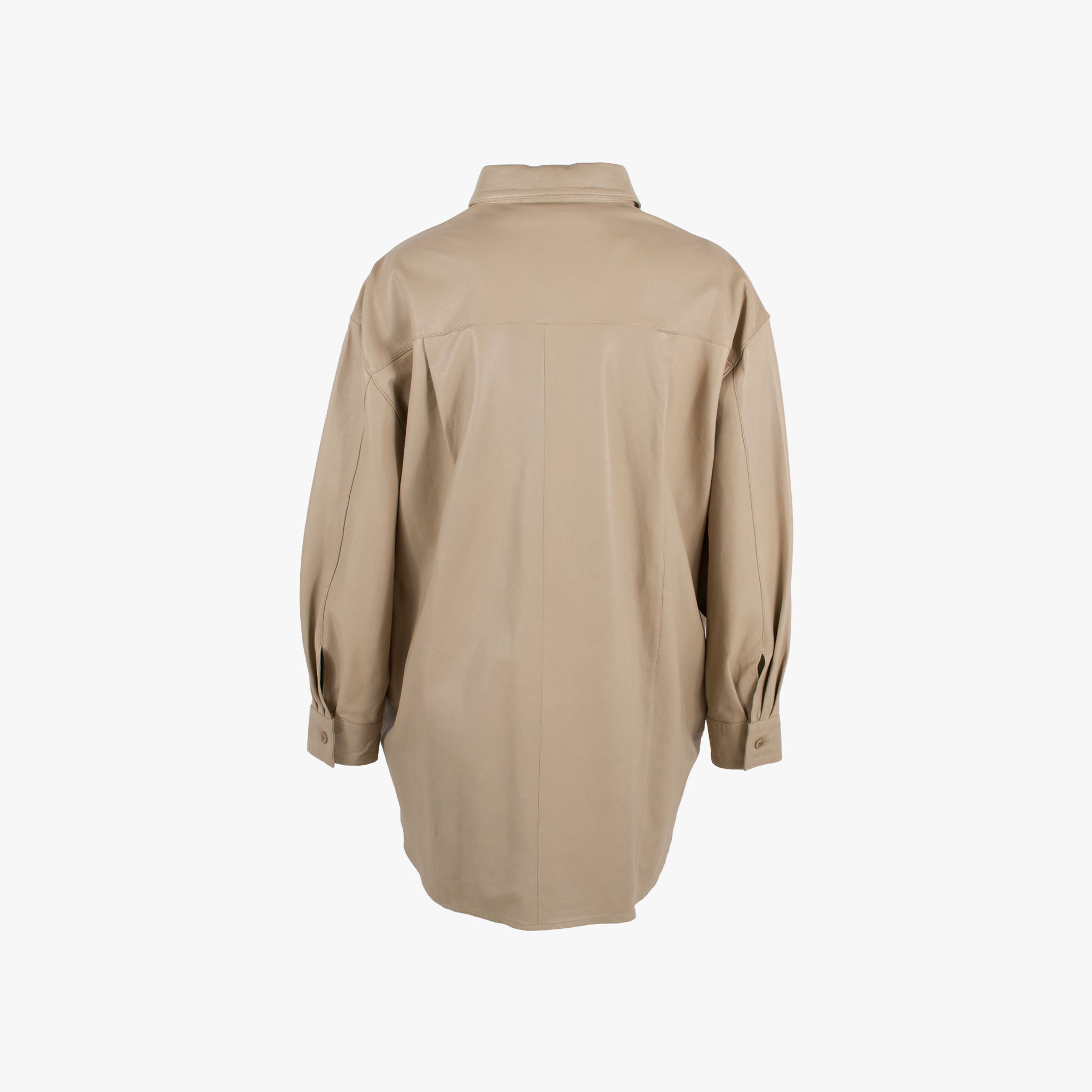 Overshirt Leder, Rückenansicht | beige