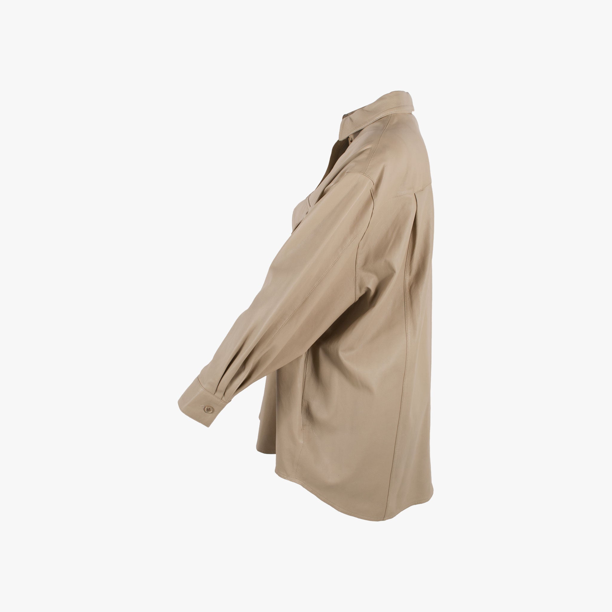 Overshirt Leder, Seitenansicht | beige
