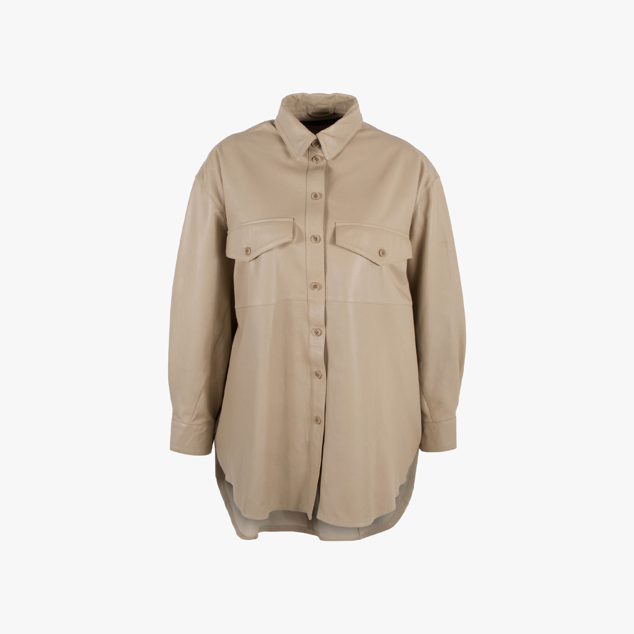 Overshirt Leder, Vorderansicht | beige