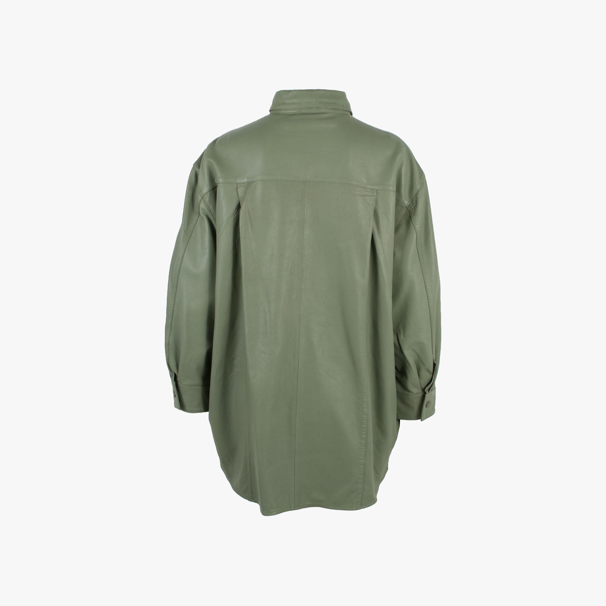 Overshirt Leder, Rückenansicht | grün
