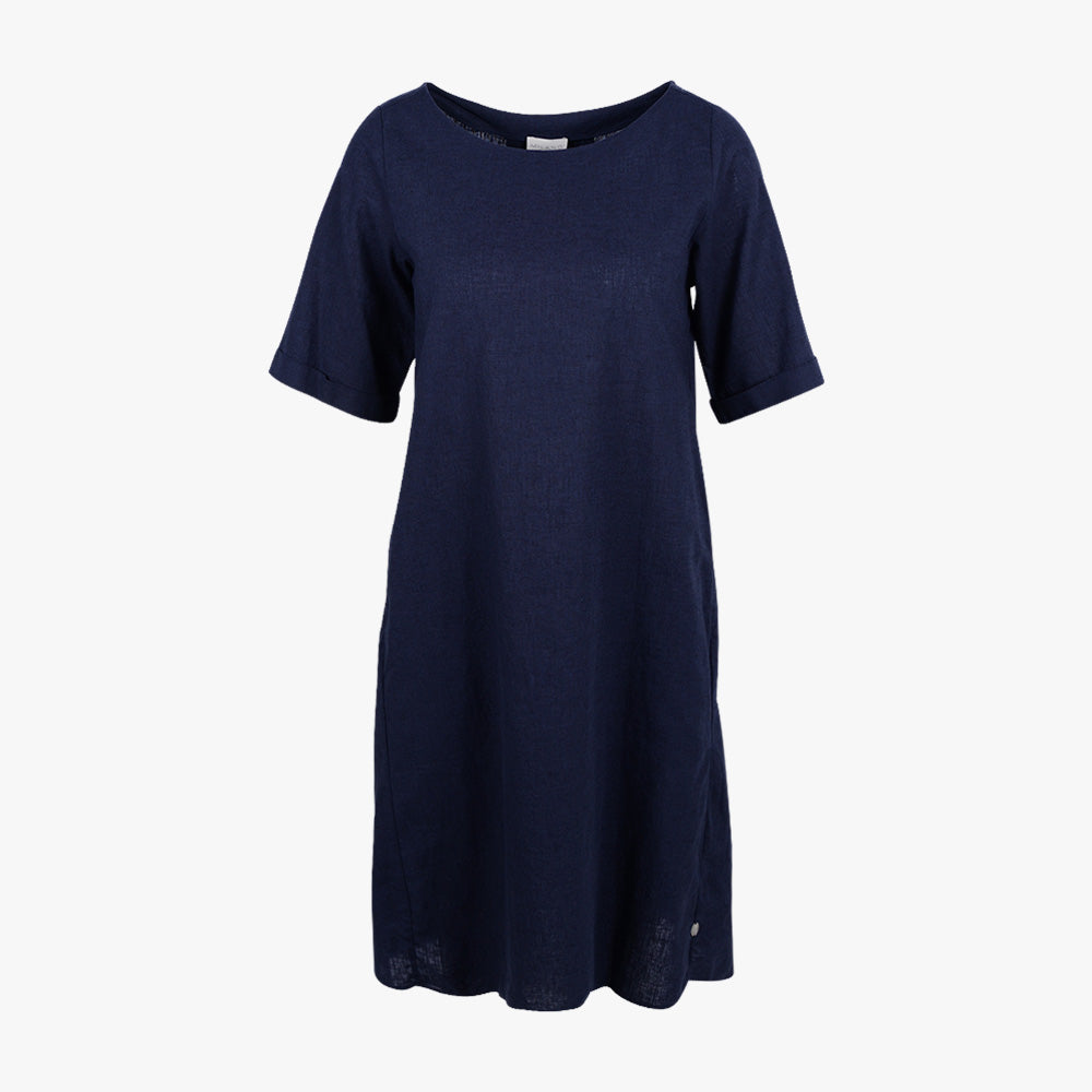 Kleid A-Form Leinenmix (navy, 32) | navy