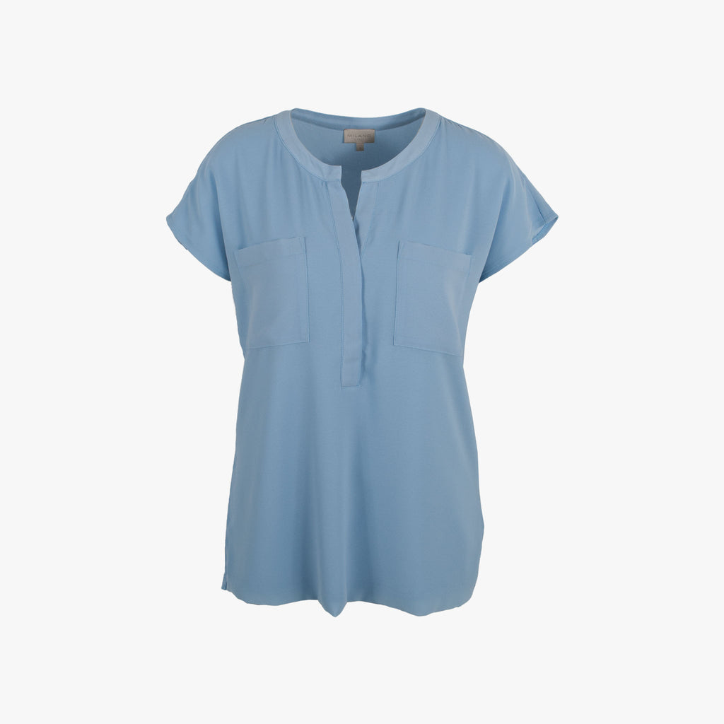 Milano Italy Shirtbluse uni | hellblau