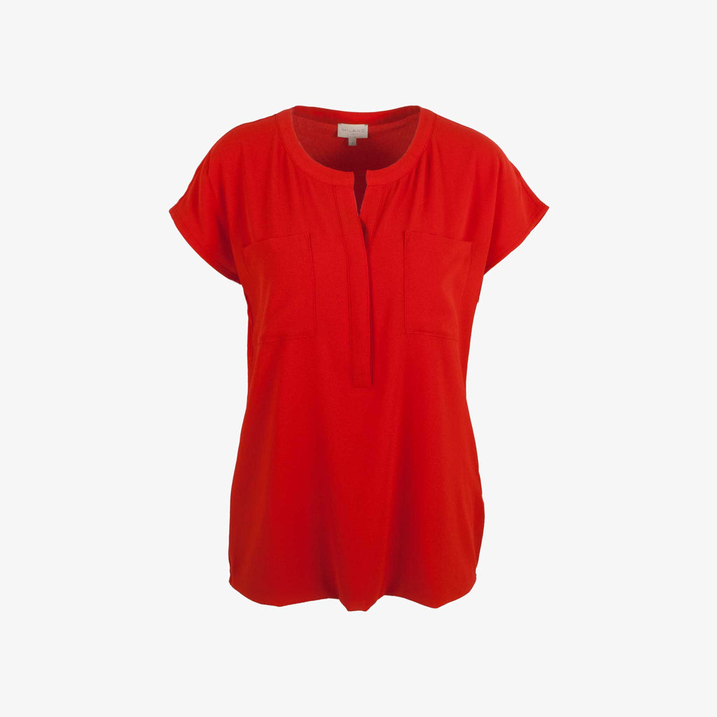 Milano Italy Shirtbluse uni | rot