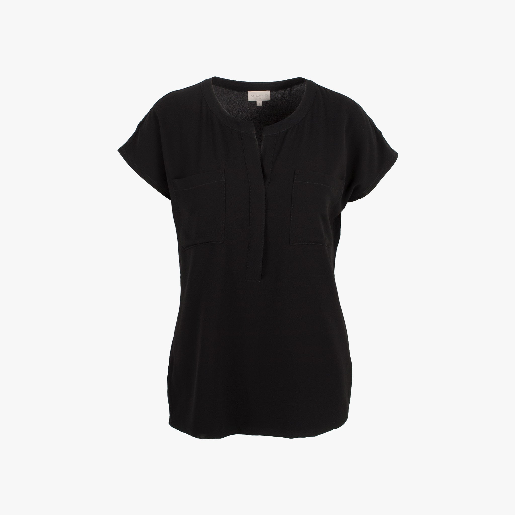 Milano Italy Shirtbluse uni | schwarz