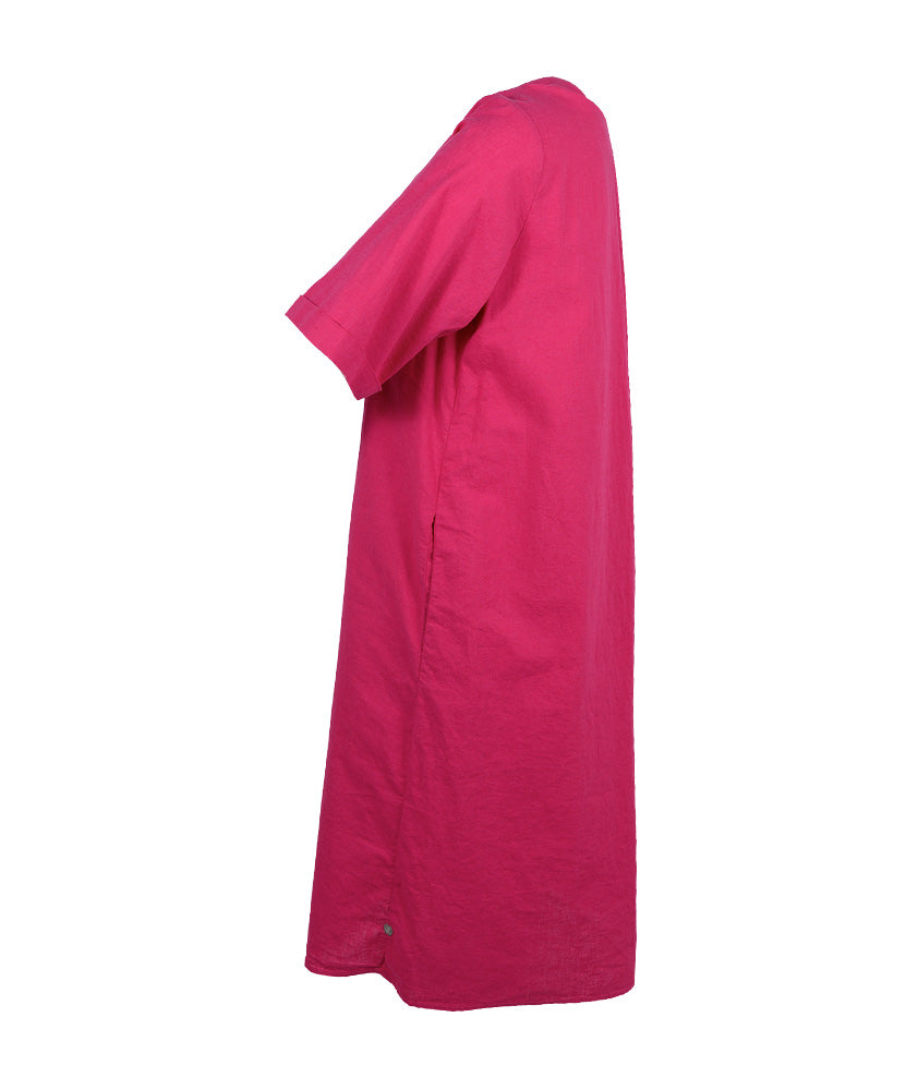 Kleid A-Form Leinenmix | pink