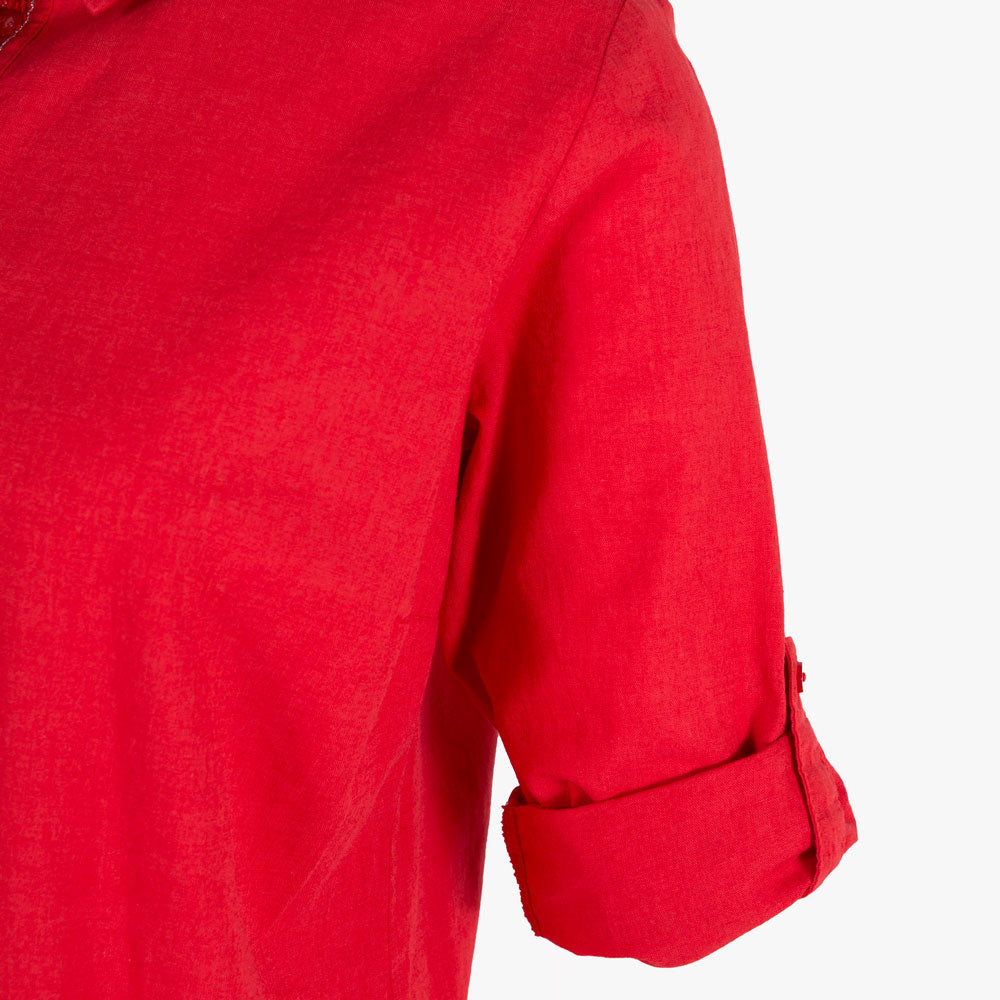 Milano Italy Kleid Leinenmix | rot