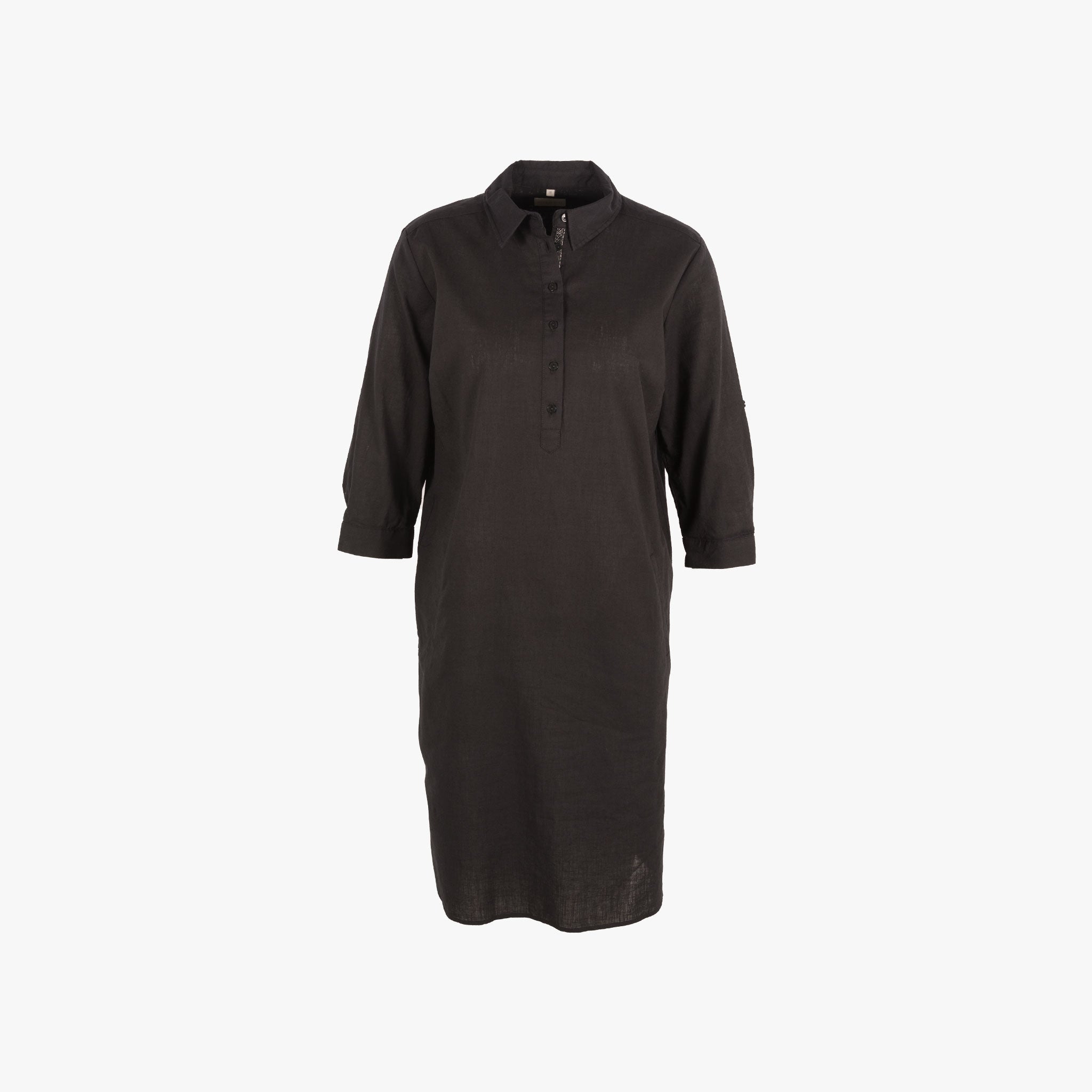 Milano Italy Kleid Leinenmix | schwarz