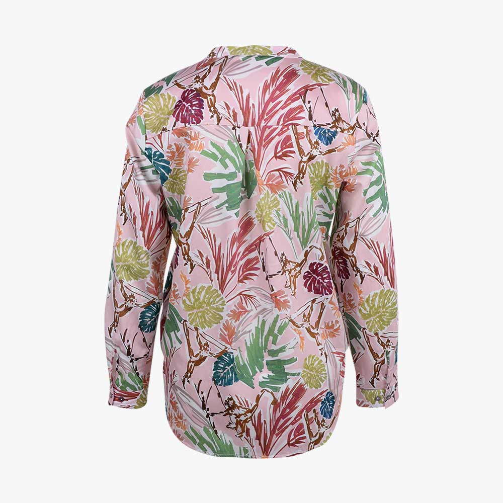 Schlupfbluse Leafprint (rose, 32) | rose