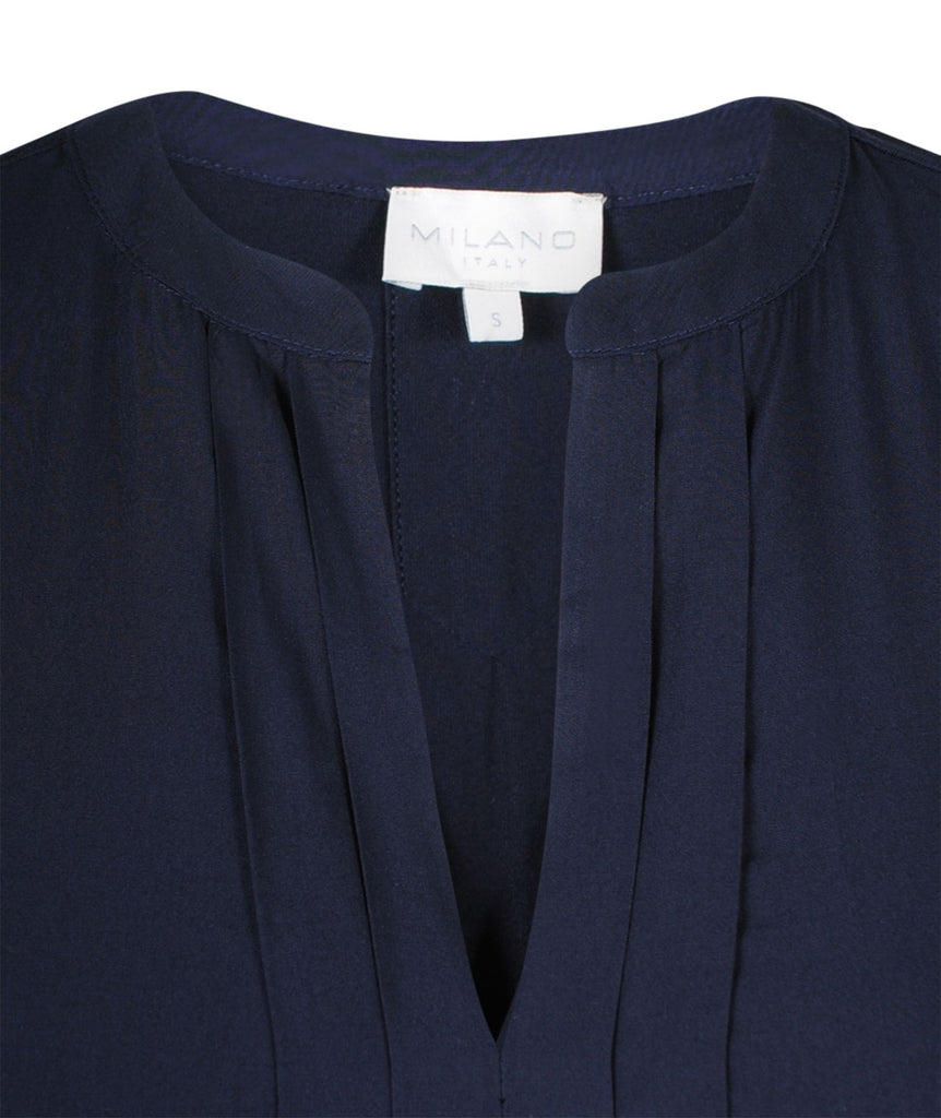 Schlupfblusenshirt uni | navy