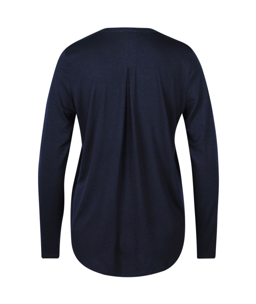 Schlupfblusenshirt uni | navy