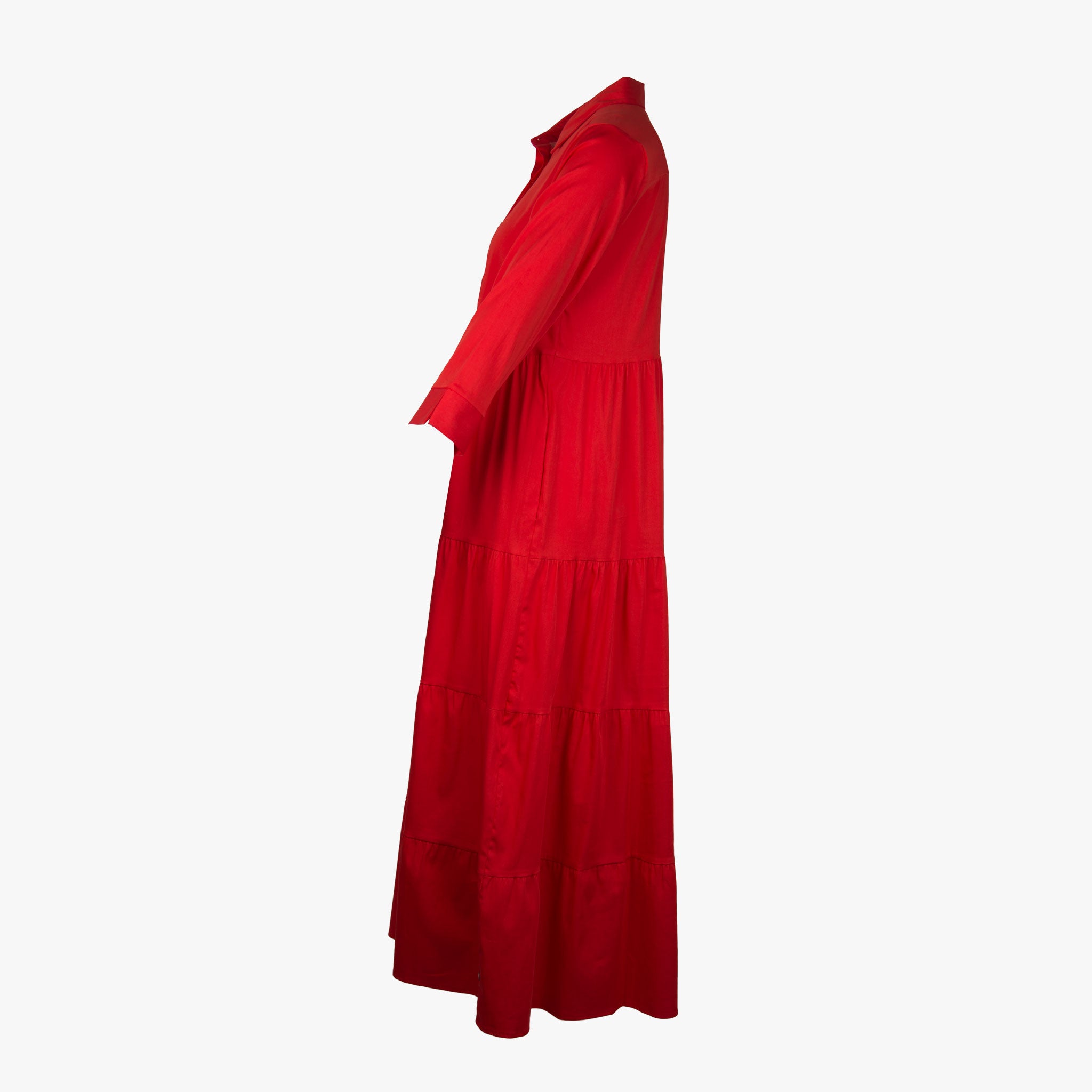 Milano Stufenkleid lang | rot