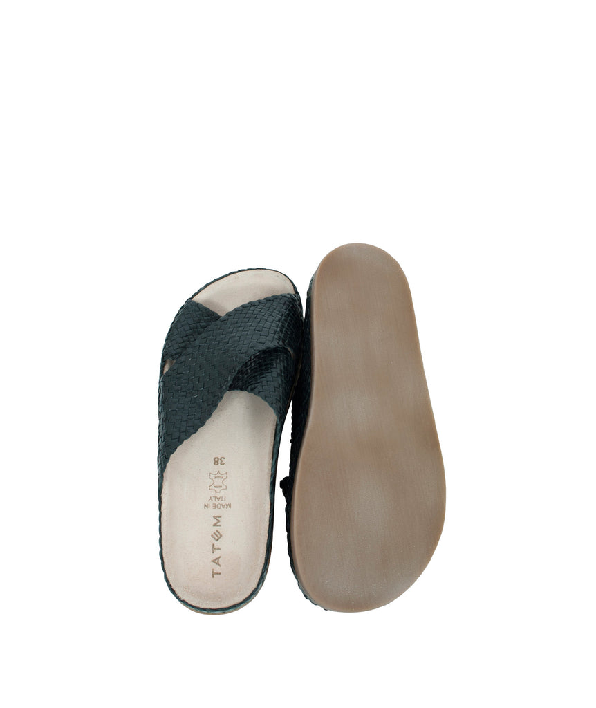 Sandale Handflechtung | schwarz