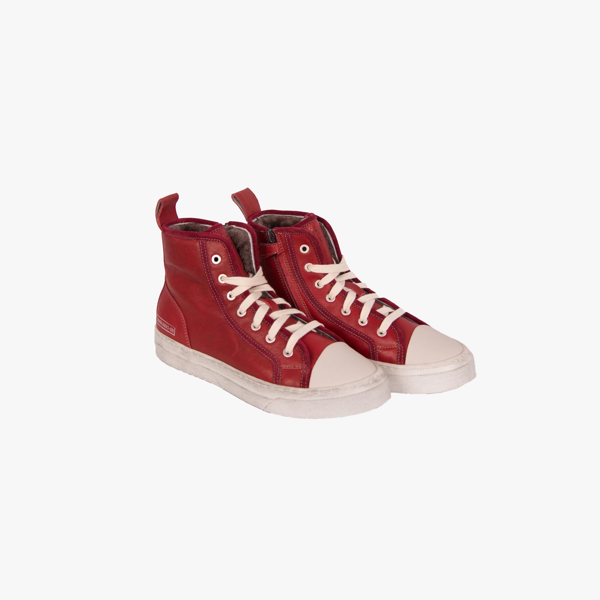 Momino Sneaker Lammfell | rot