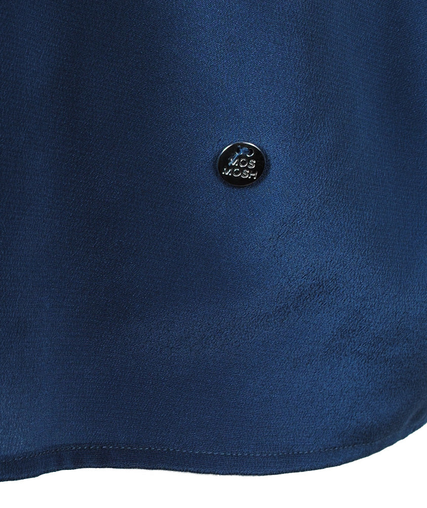 V-Seidenshirt uni | dunkelblau