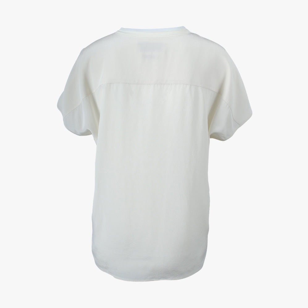 V-Seidenshirt uni (offwhite, XXS) | offwhite