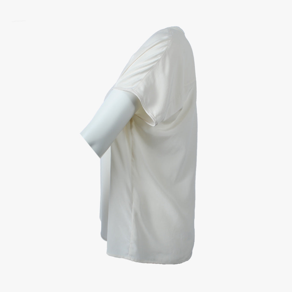 V-Seidenshirt uni (offwhite, XXS) | offwhite