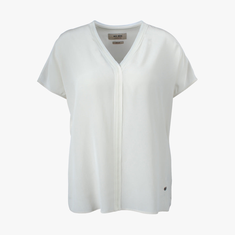 V-Seidenshirt uni (offwhite, XXS) | offwhite