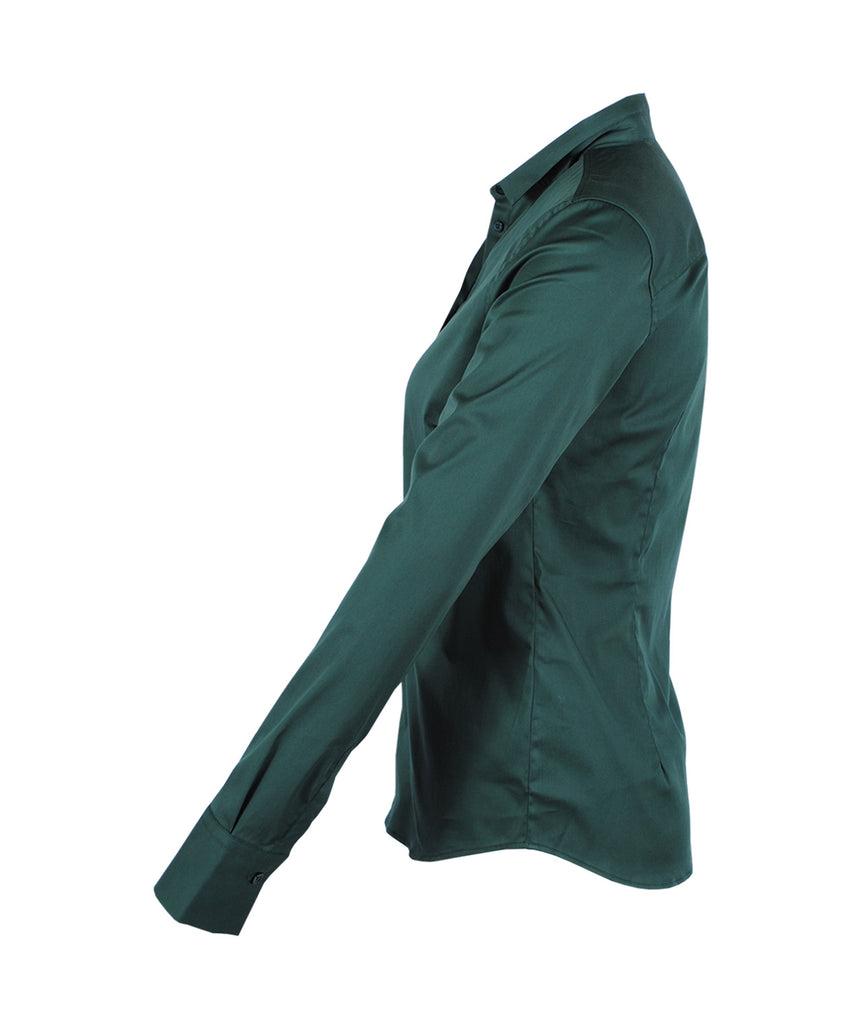 Bluse Classic uni | dunkelgrün