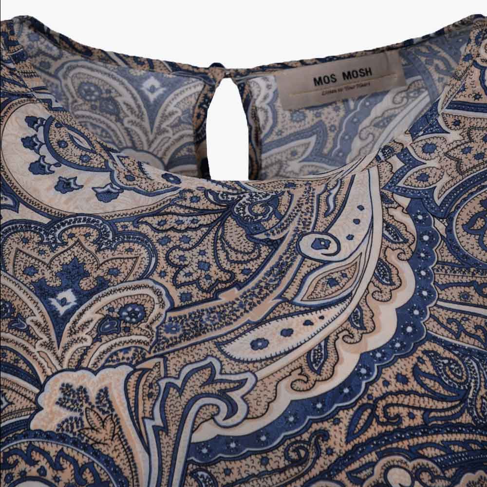 3/4 Bluse Paisley (blau, XXS) | blau