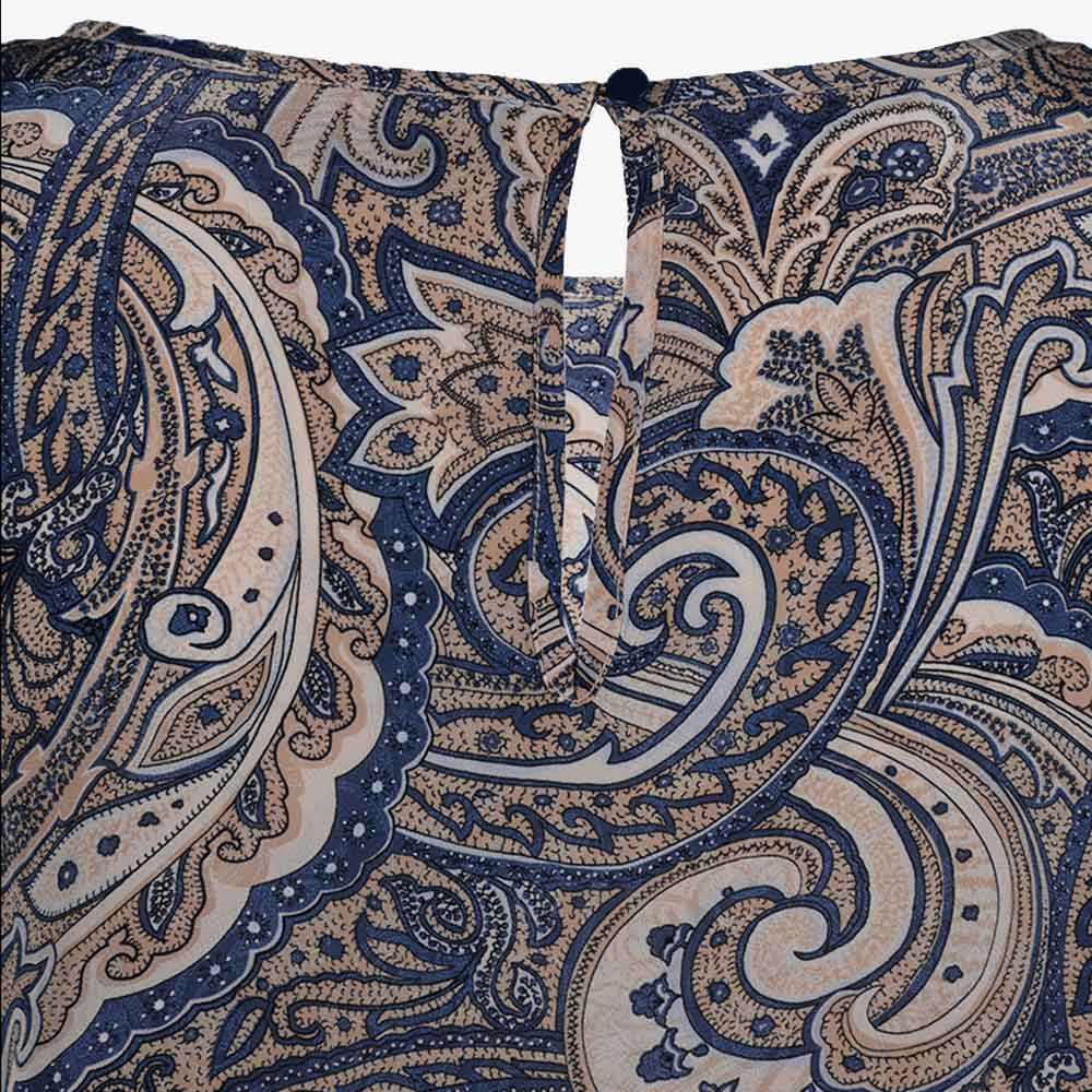 3/4 Bluse Paisley (blau, XXS) | blau