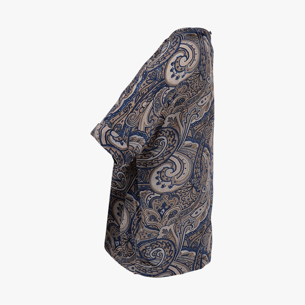 3/4 Bluse Paisley (blau, XXS) | blau