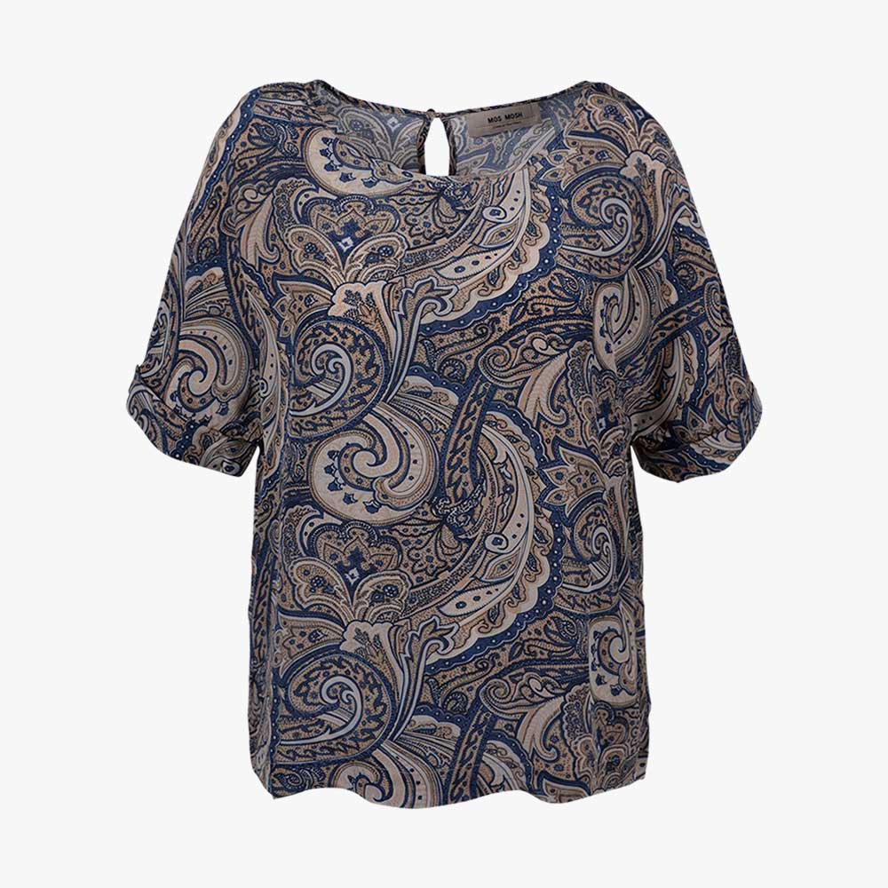 3/4 Bluse Paisley (blau, XXS) | blau
