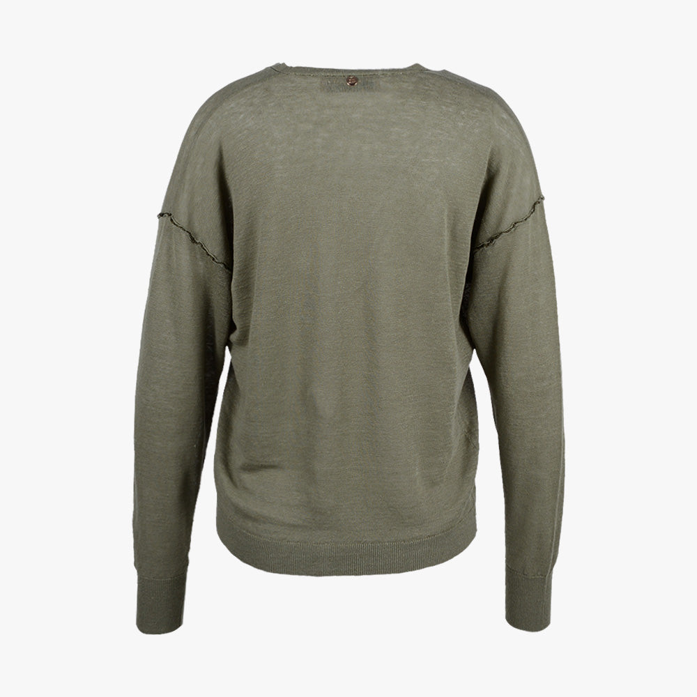 V-Cardigan Leinen (grün, XXS) | grün