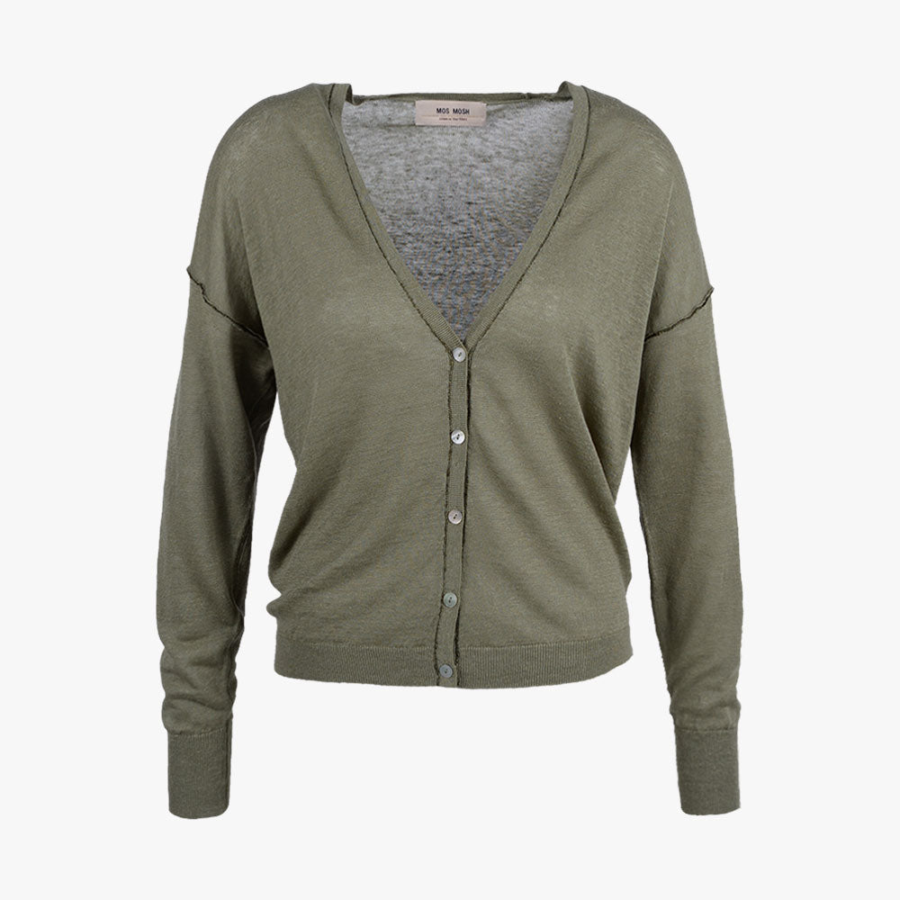 V-Cardigan Leinen (grün, XXS) | grün