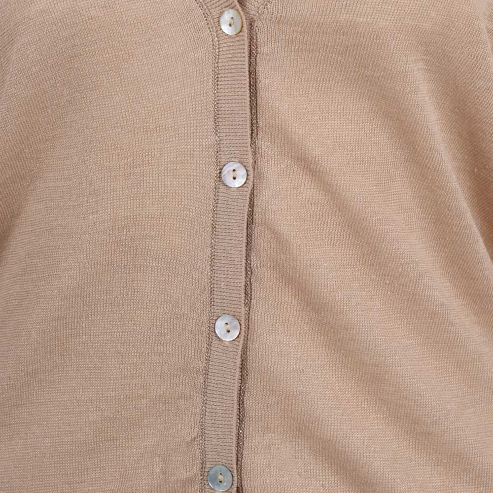 V-Cardigan Leinen (hellbraun, XXS) | hellbraun
