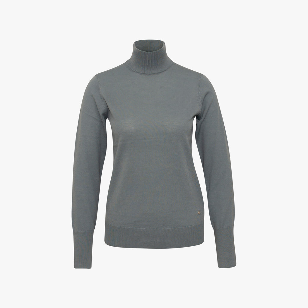 Rollkragen Pullover | graugrün