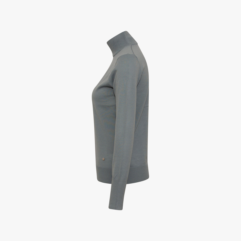 Rollkragen Pullover | graugrün